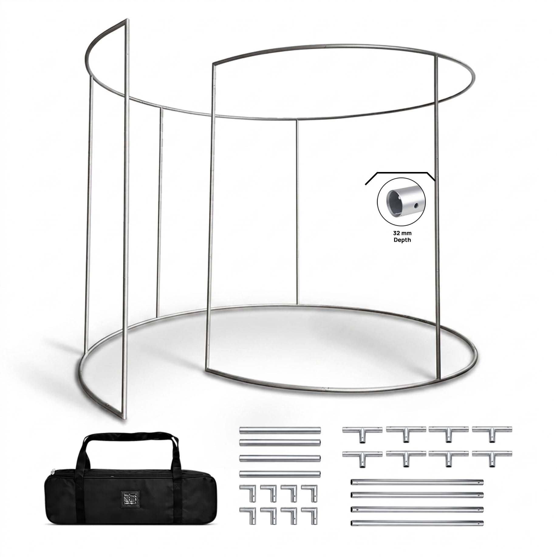 360° Custom Printed Exhibition Booth Backdrop Display with LED lights