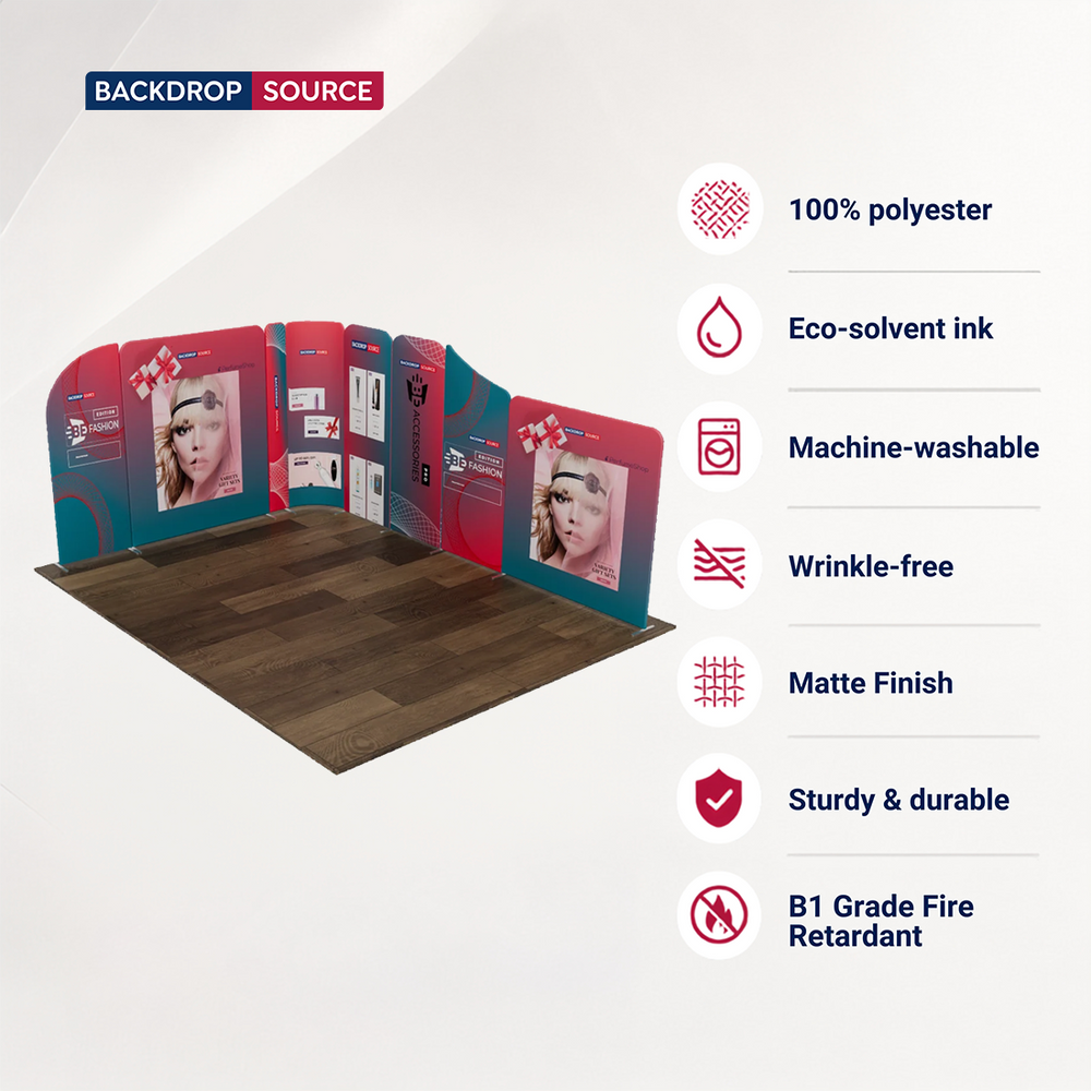 5x4m Magnetic Fabric Booth Wall with Modular Panels