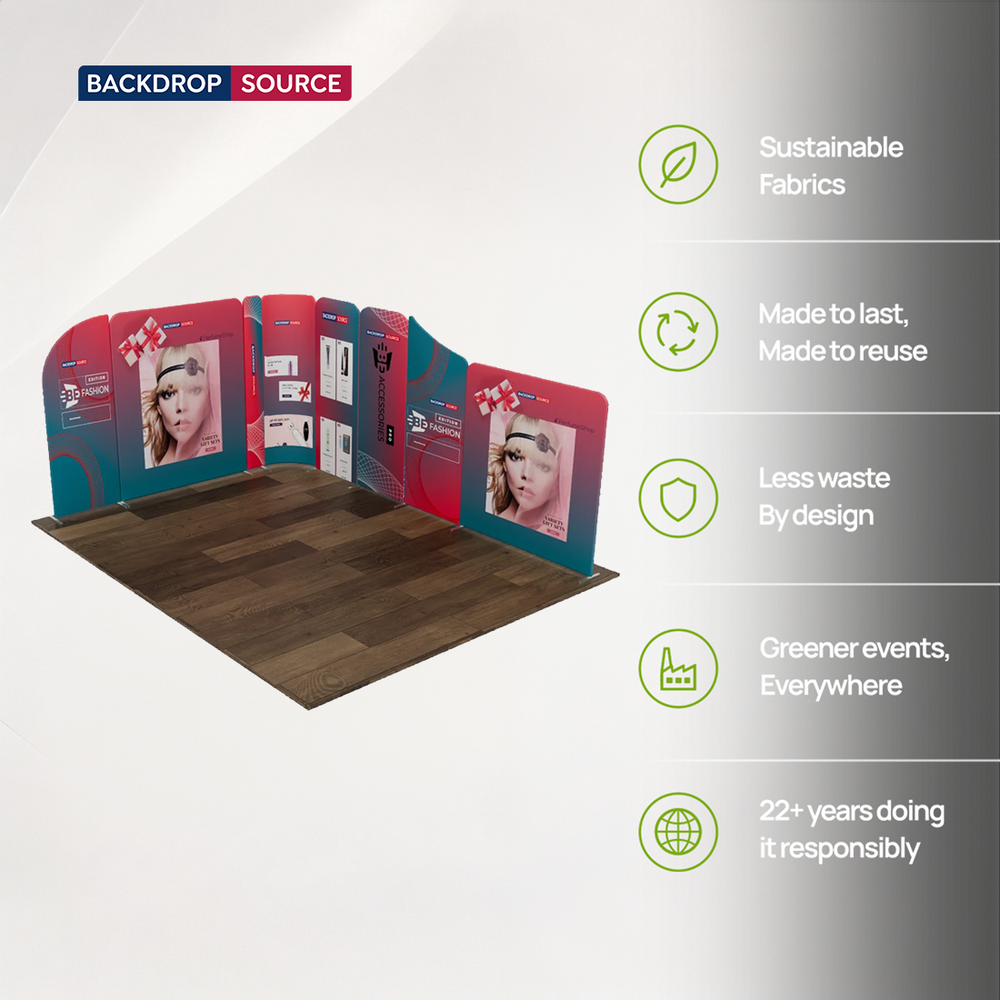 5x4m Magnetic Fabric Booth Wall with Modular Panels