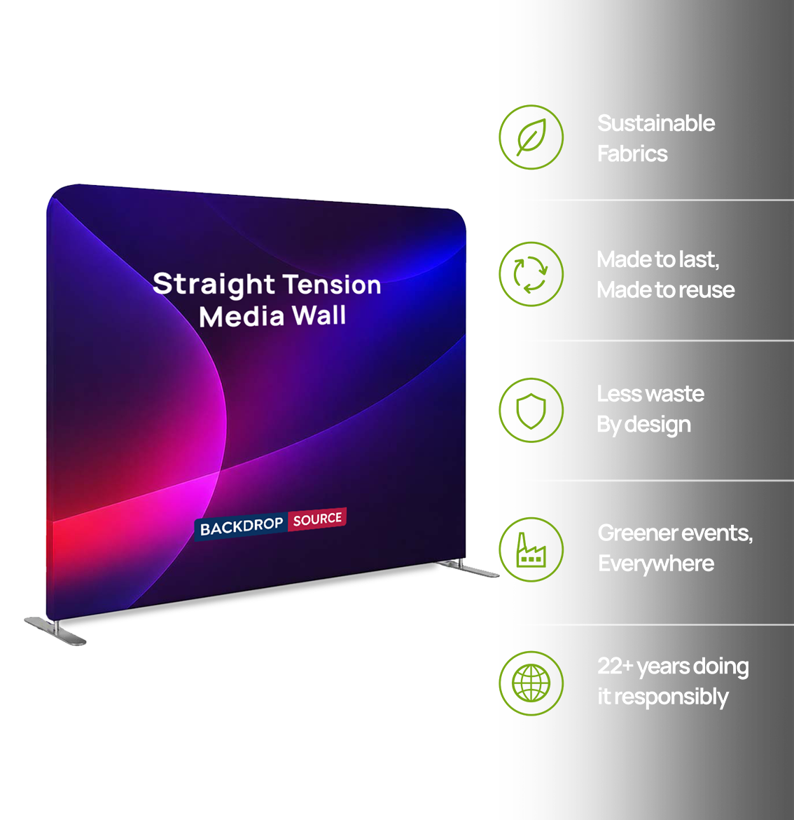 Premium Straight Tension Fabric Backdrop Display