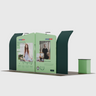 6x3m Booth Kit with Inclined & Curved Walls, 2 Counters & TVs