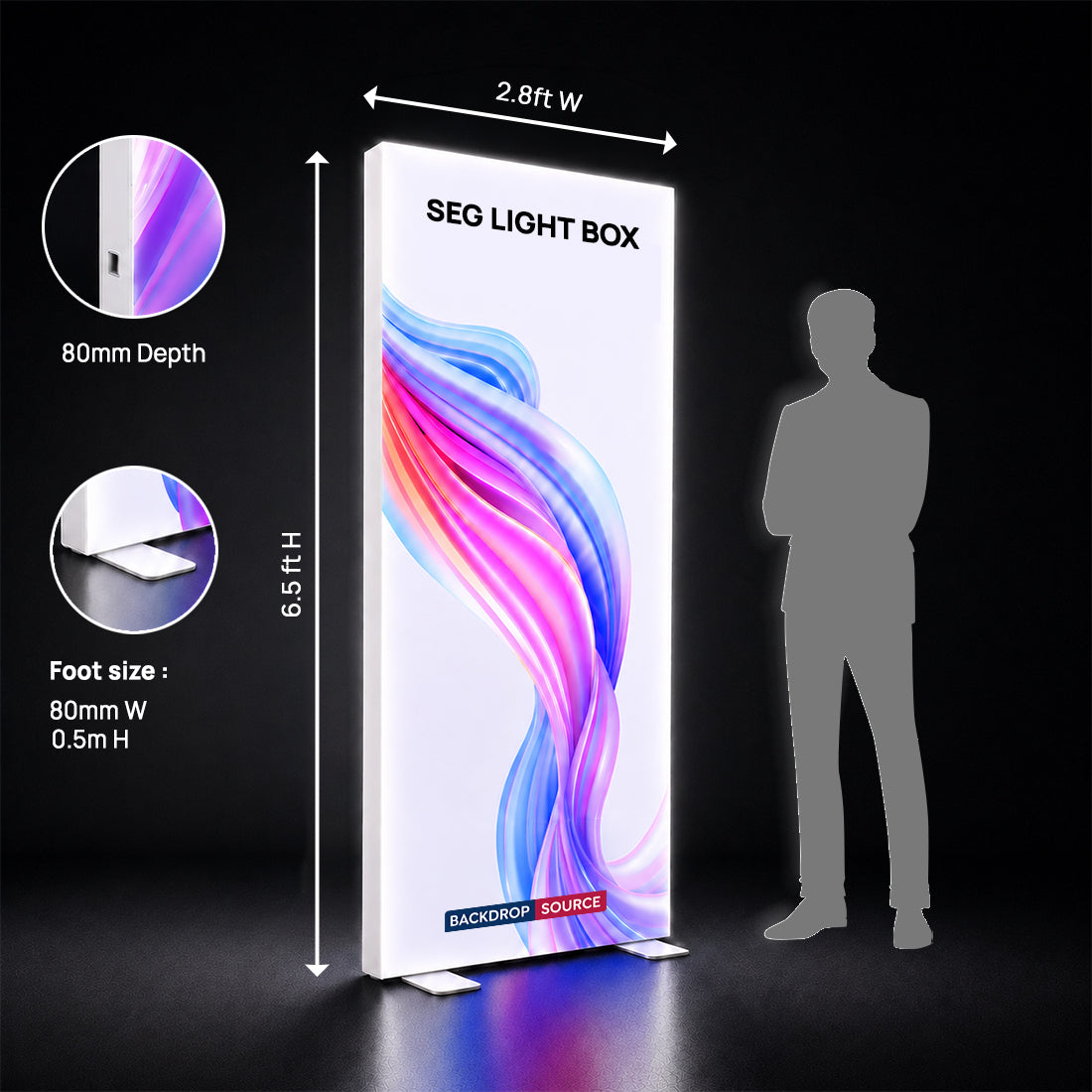 Backlit SEG Fabric Display Frame - 80mm Depth Aluminum Profile