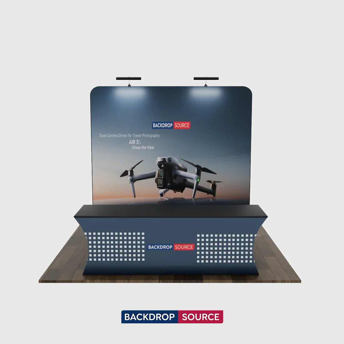 Compact 3x3m Booth Kit with Backwall and Table Cover