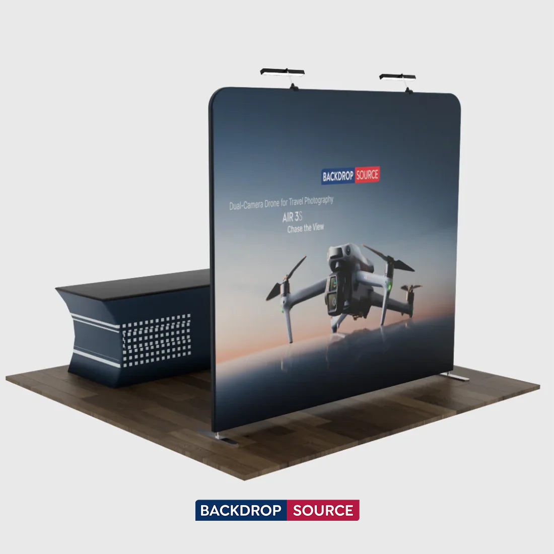 Compact 3x3m Booth Kit with Backwall and Table Cover
