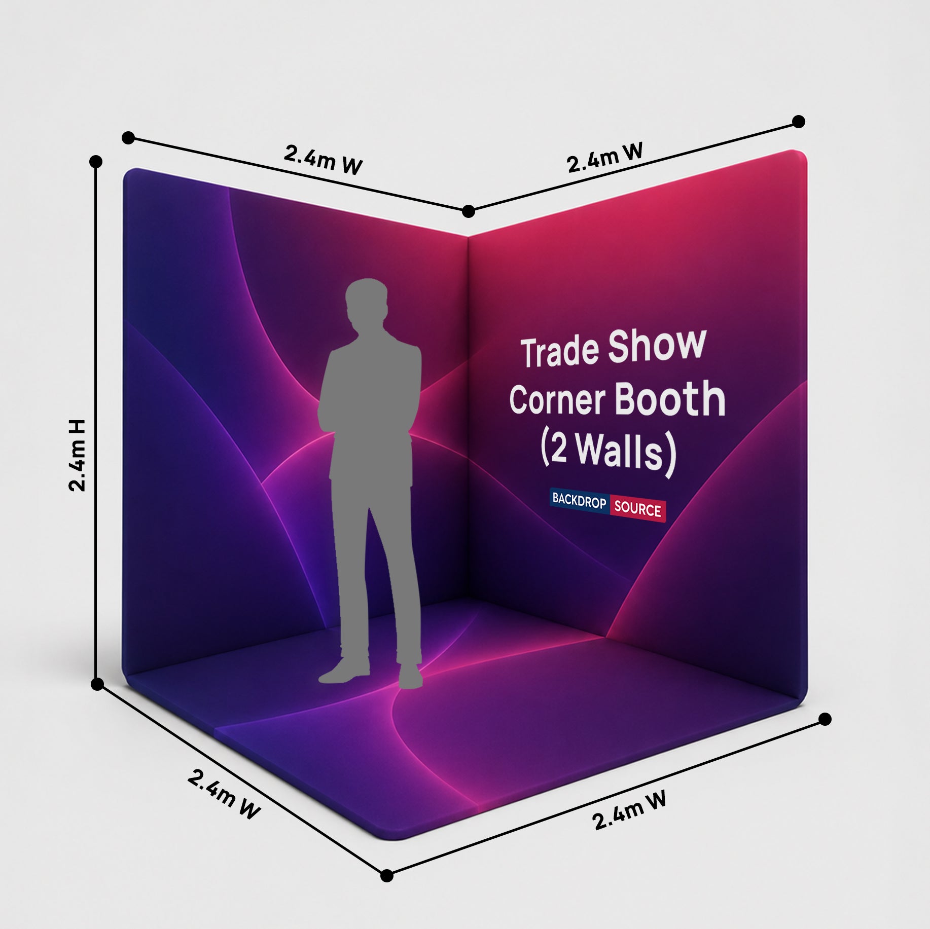 Custom Printed Trade Show Corner Booth (2 Walls)