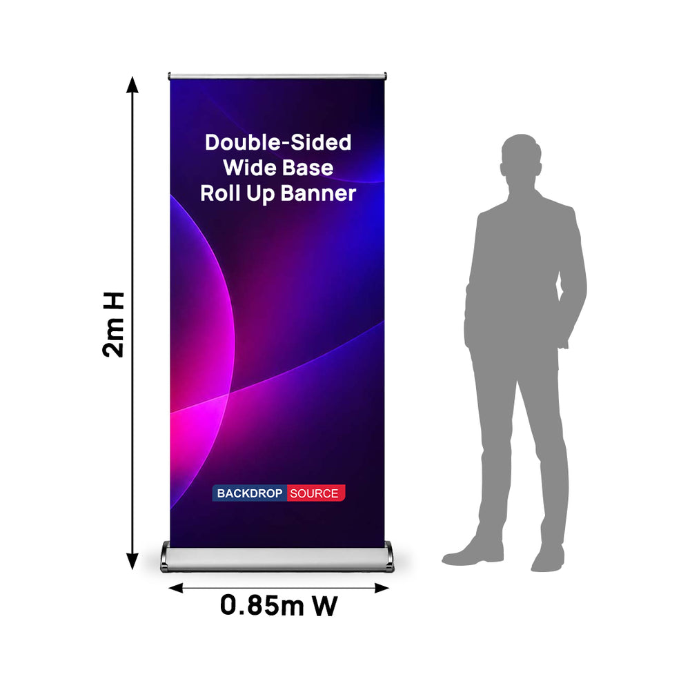 Double-screen wide base Fabric Roll Up Banner