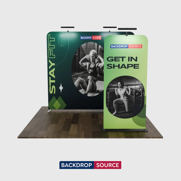 EZ Exhibit Essentials:3mx3m Booth Kit with Backwall and Banner Stand