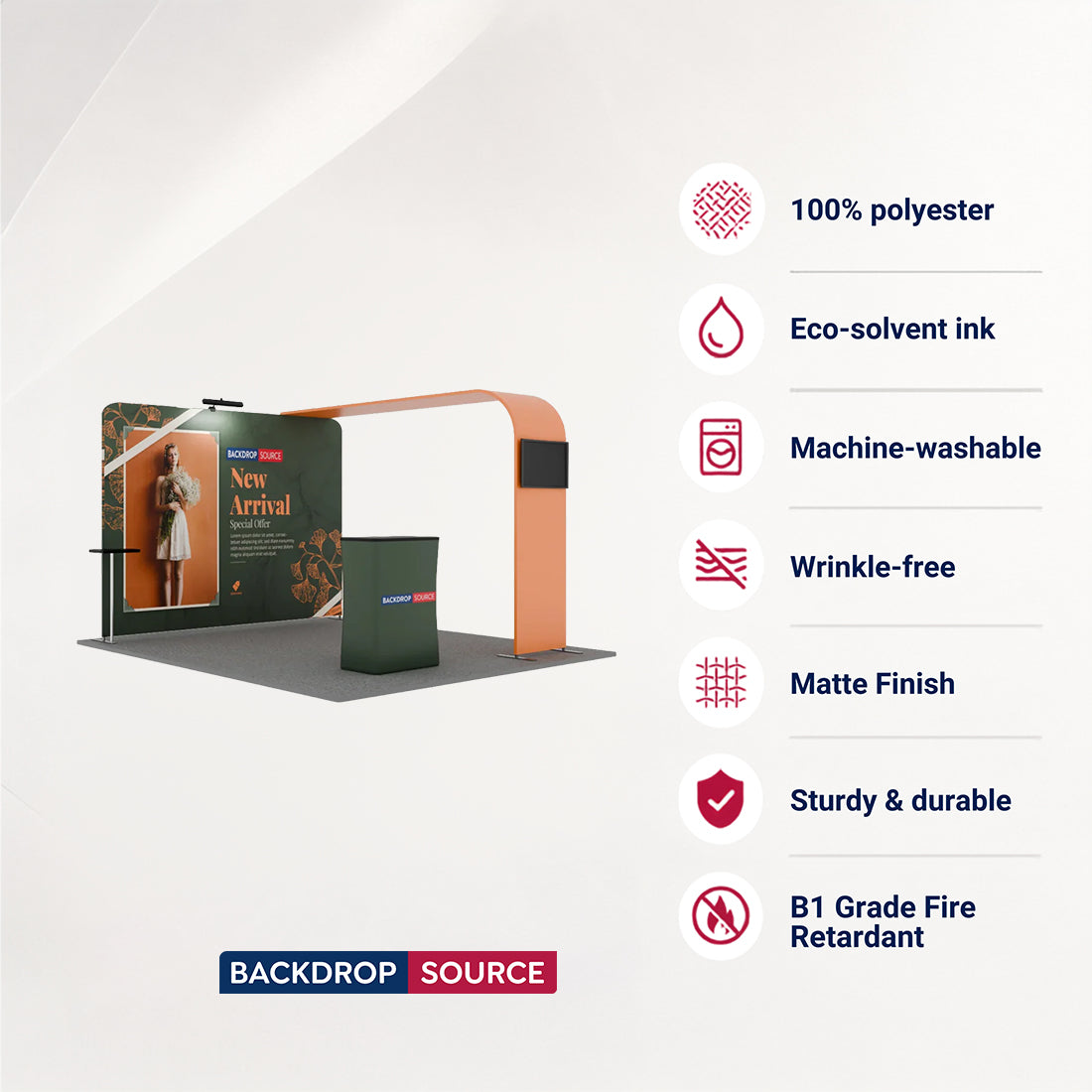 Economy L Arch TV Display Exhibition Kit for 3m Wide Booths