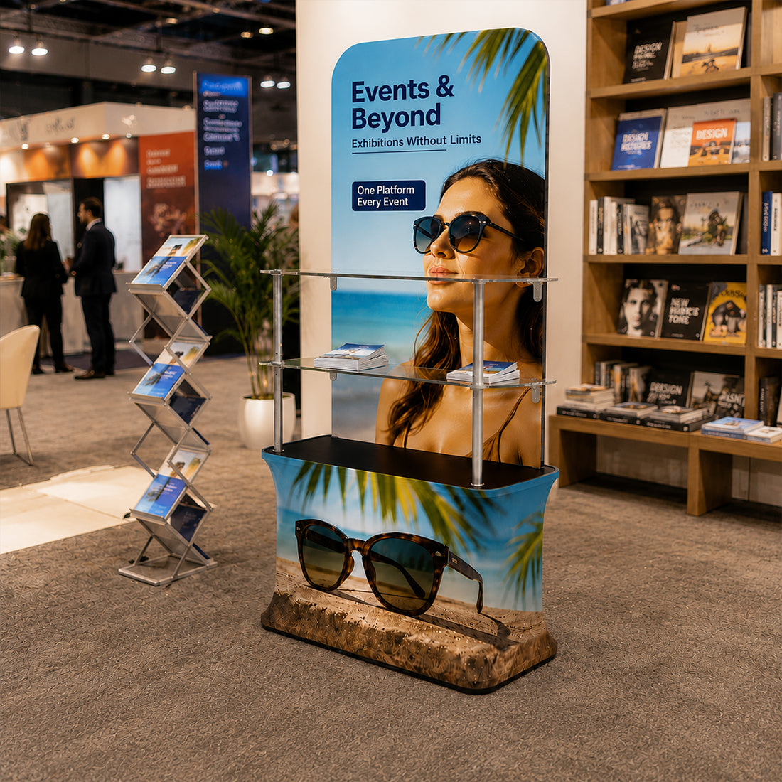 Fabric Tabletop Tower Display with Shelves