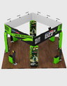 6x6m Island Booth with 3D Wall Boxes, 4 Counters & iPad Stands
