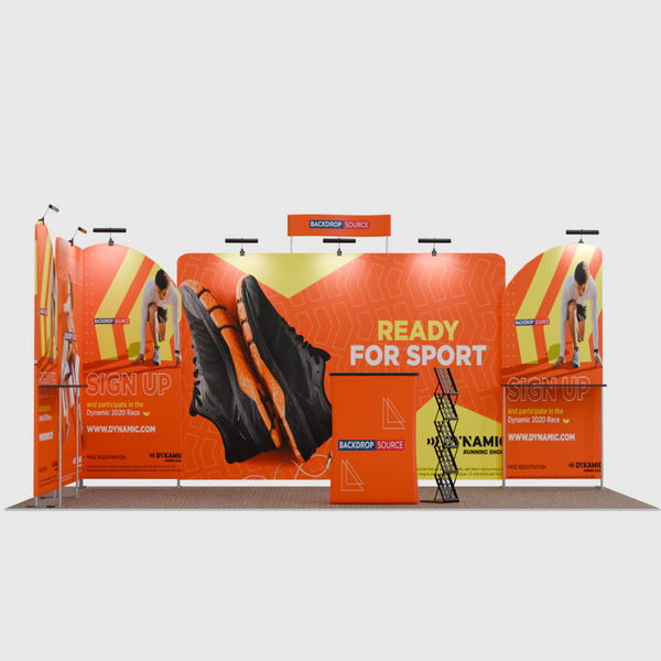 6x3m Straight Backdrop with Shelf Exhibition Kit
