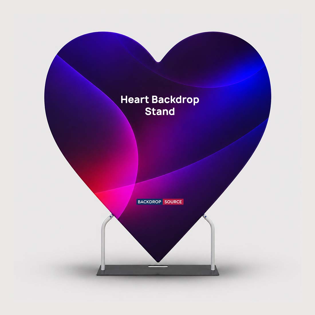 Heart Shaped Backdrop - included in Magnetic Fabric Banner Stand Exhibition Kit with Heart-Shaped Backdrop