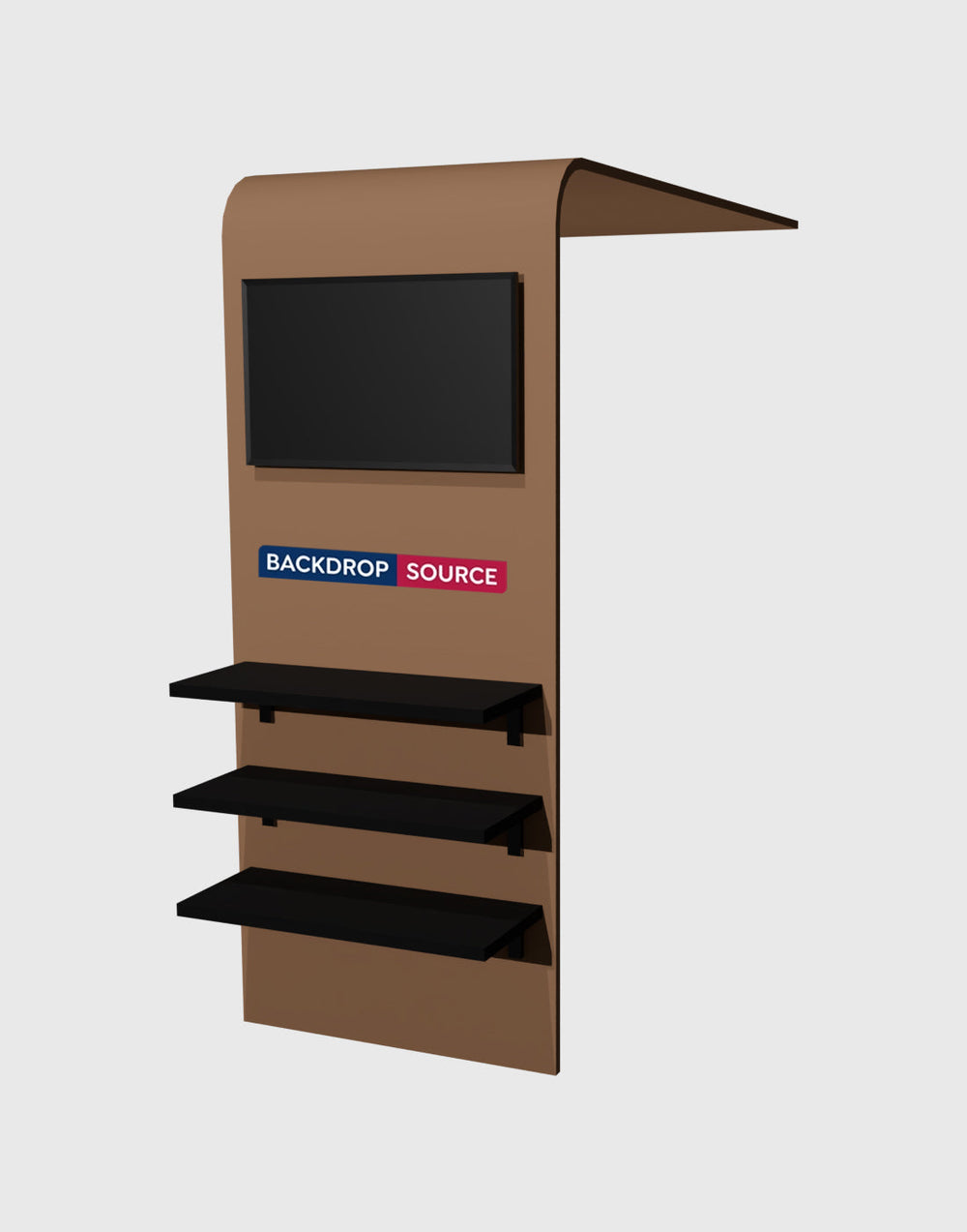 6x6m Gallery Booth with Entry Arch Towers, TV Mounts & Counters