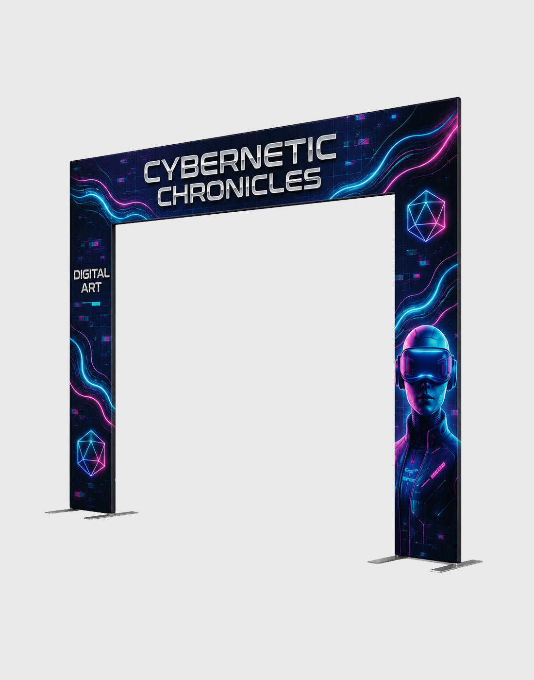 6x6m Booth Kit with 6m Backdrop, Entry Arch & 2 TV Mounts