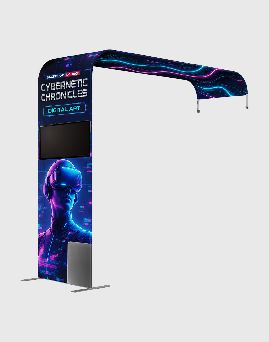 6x6m Booth Kit with 6m Backdrop, Entry Arch & 2 TV Mounts