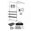 Portable L-Shaped Fabric Display with Shelf & TV Mount