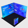 Backlit SEG L-Shape Booth Kit with Corner Sidewall & Counter