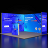 3m Backlit SEG Booth Kit with 2 Sidewalls & Lightbox Counter