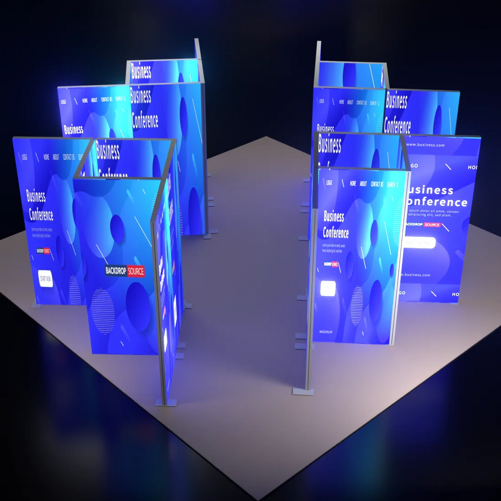 Backlit SEG Panel Wall System with 24 Lightbox Panels
