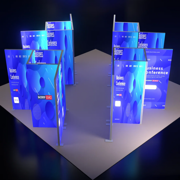 Backlit SEG Panel Wall System with 24 Lightbox Panels