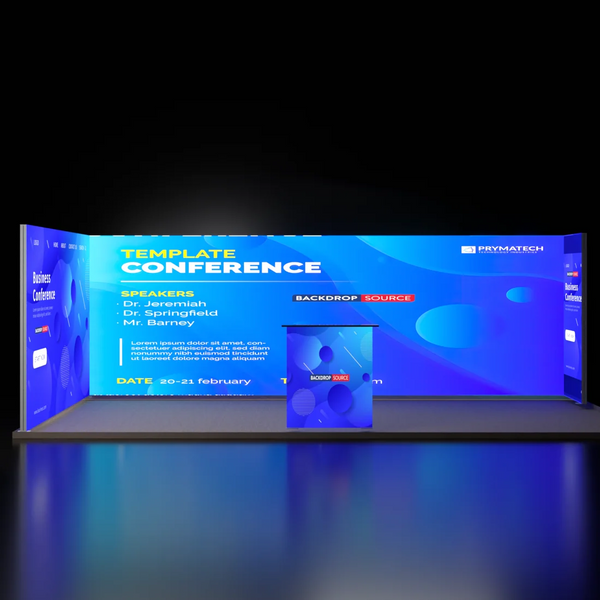6m Backlit SEG U-Shape Booth Kit with Lightbox Counter