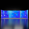 Backlit SEG Booth Kit with 2 Divider Walls & Sidewall Lightboxes