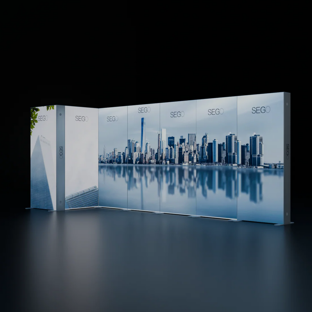 6x3m Backlit SEGO Lightbox Wall with 9 Panels