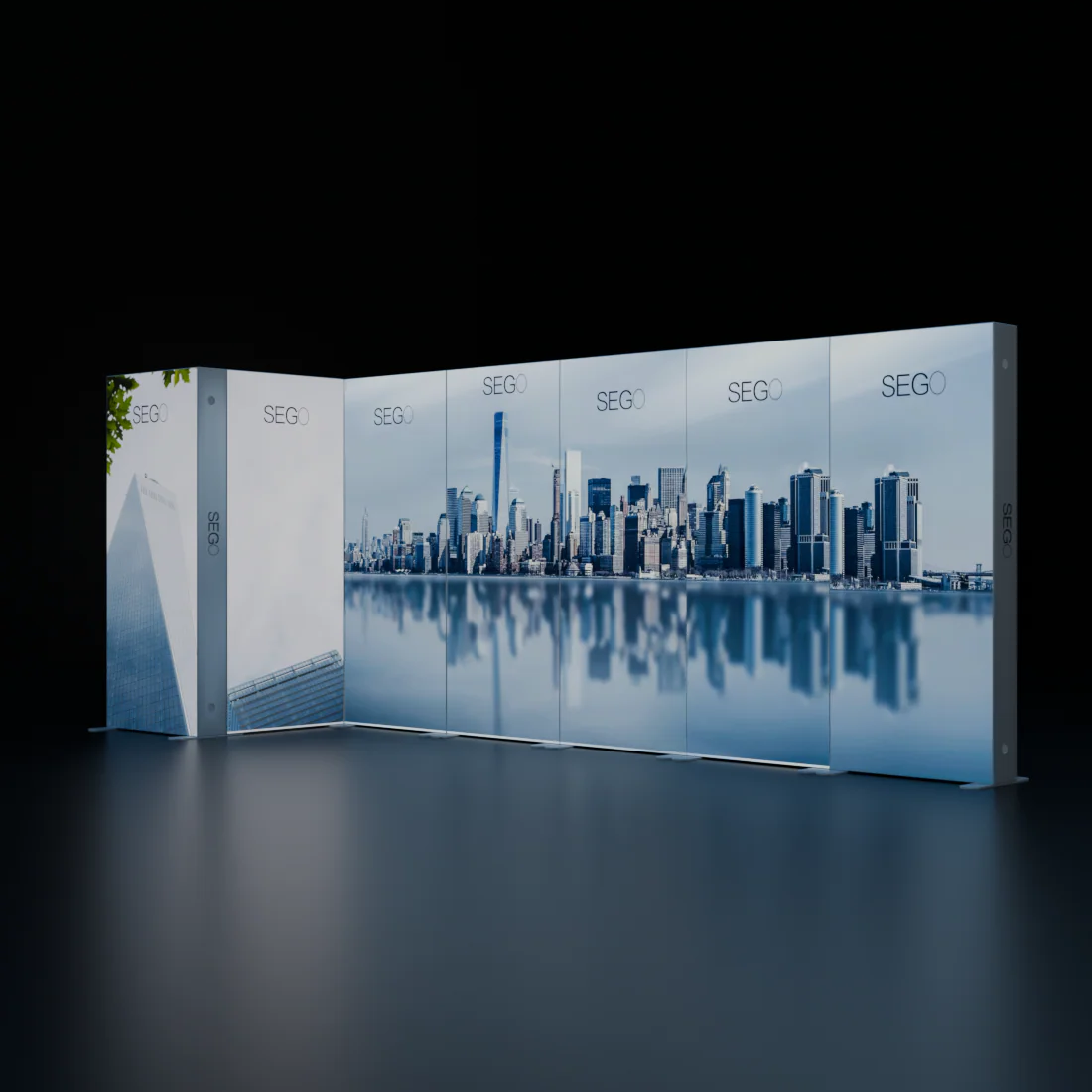 6x3m Backlit SEGO Lightbox Wall with 9 Panels