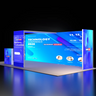 Backlit SEG Booth Kit with L-Arch, 2 Sidewalls & Counter