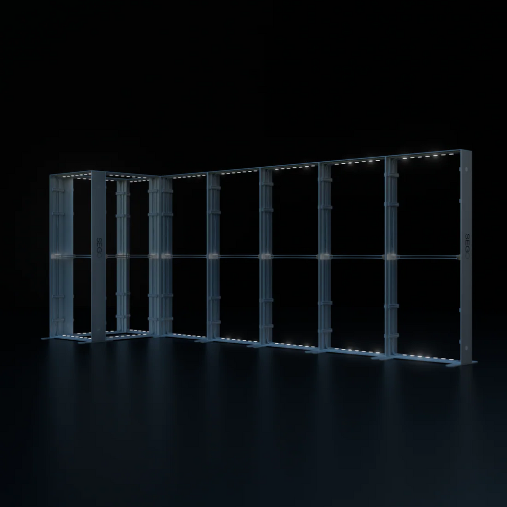 6x3m Backlit SEGO Lightbox Wall with 9 Panels