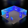 6m Backlit SEG Booth Kit with Twin L-Arches & Sidewall