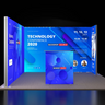 3m Backlit SEG Booth Kit with 2 Sidewalls & Lightbox Counter