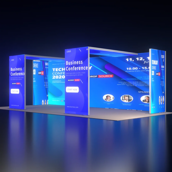 Backlit SEG Booth Kit with Twin L-Arches & 2 Sidewalls