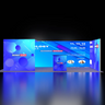 6m Backlit SEG Booth Kit with L-Arch, Sidewall & Counter