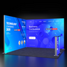 Backlit SEG L-Shape Booth Kit with Corner Sidewall & Counter