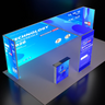 Backlit SEG Booth Kit with L-Arch, 2 Sidewalls & Counter