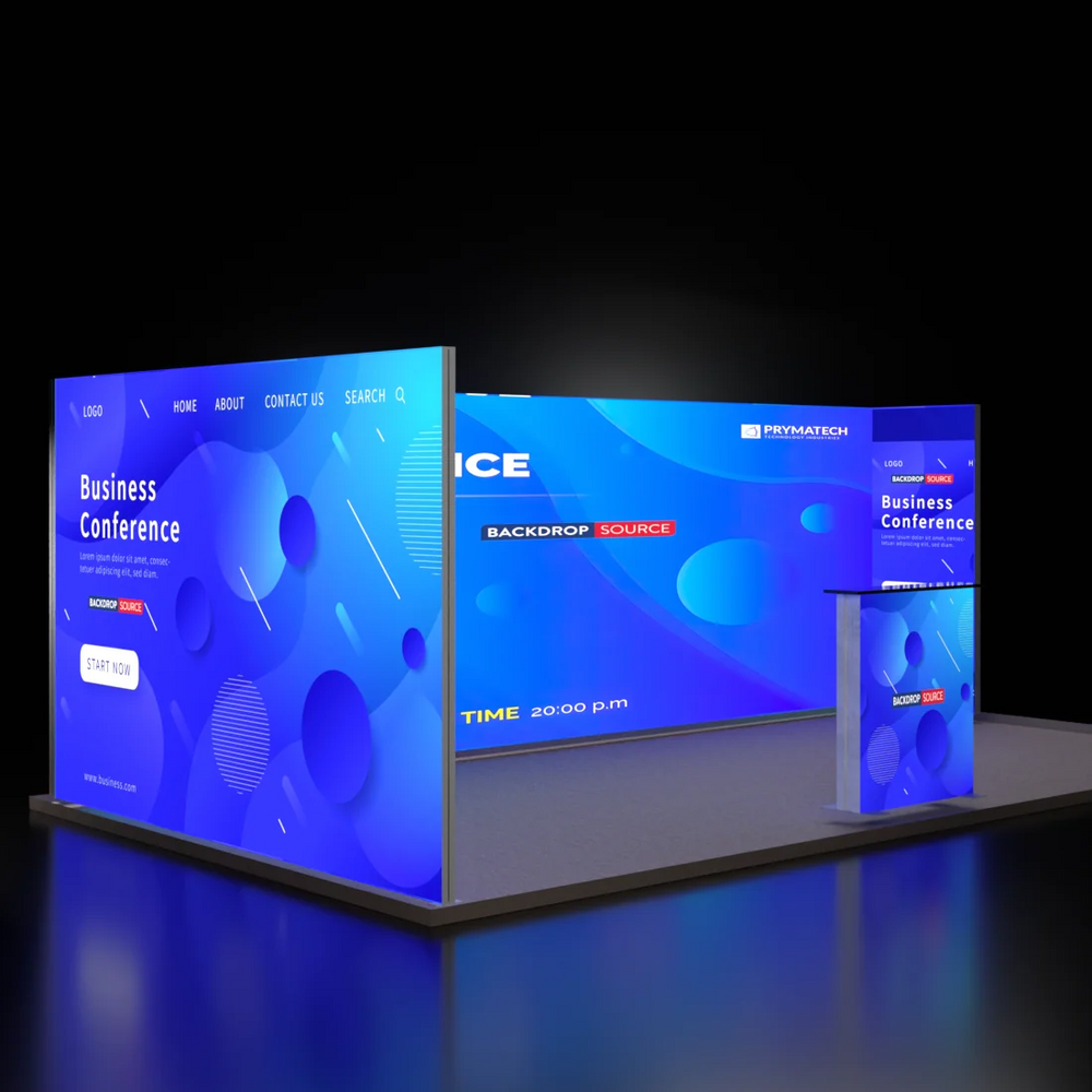 6m Backlit SEG U-Shape Booth Kit with Lightbox Counter
