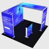 Backlit SEG Corner Booth Kit with L-Arch & Lightbox Counter