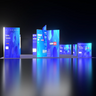 6m Backlit SEG Island Booth with Y-Walls, Header & Counter
