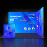 Backlit SEG L-Shape Booth Kit with Corner Sidewall & Counter