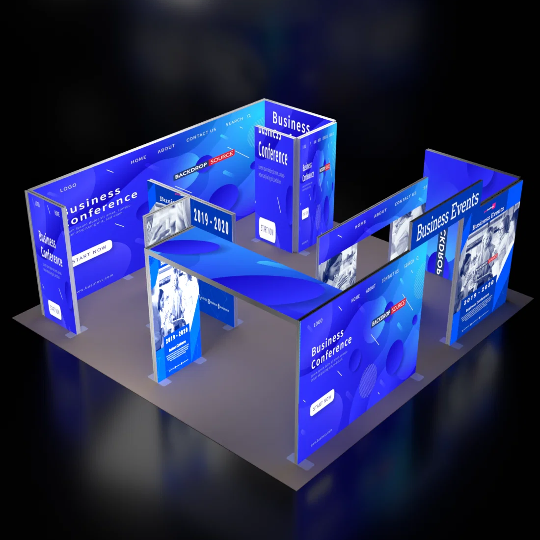 6m Straight Backlit SEG Lightbox Wall