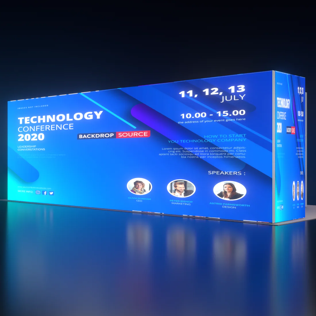 Backlit SEG Booth Kit with Twin L-Arches & 2 Sidewalls