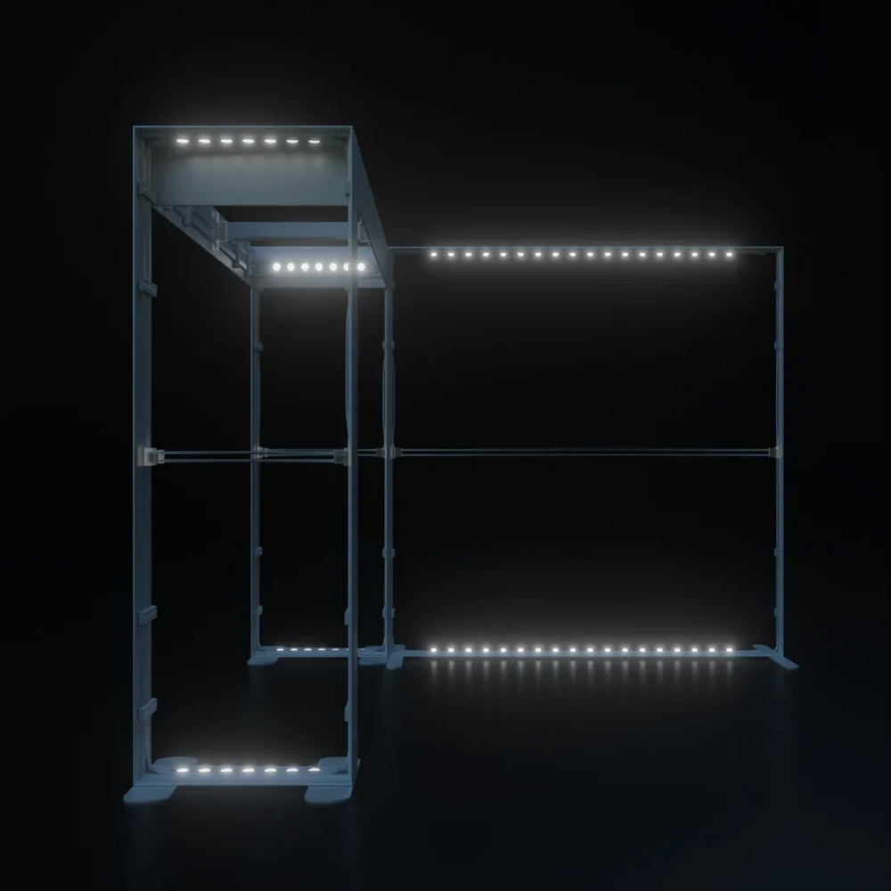 3x3m Backlit SEGO Booth Kit with Square Arch Backwall