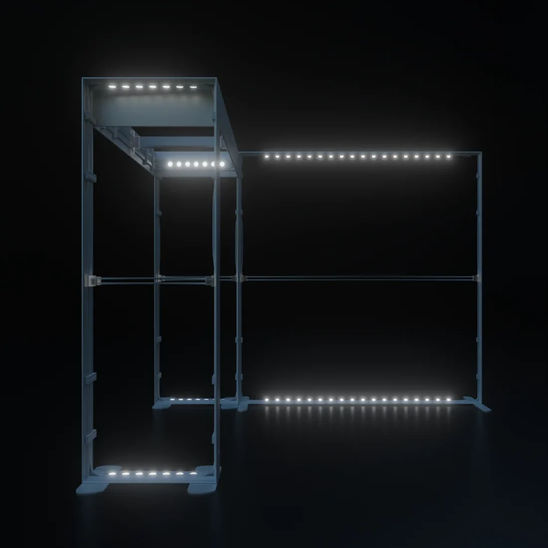 3x3m Backlit SEGO Booth Kit with Square Arch Backwall