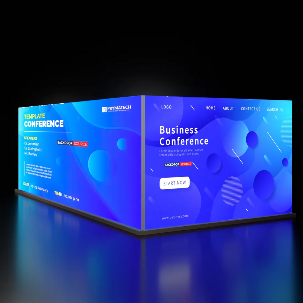 6m Backlit SEG U-Shape Booth Kit with Lightbox Counter