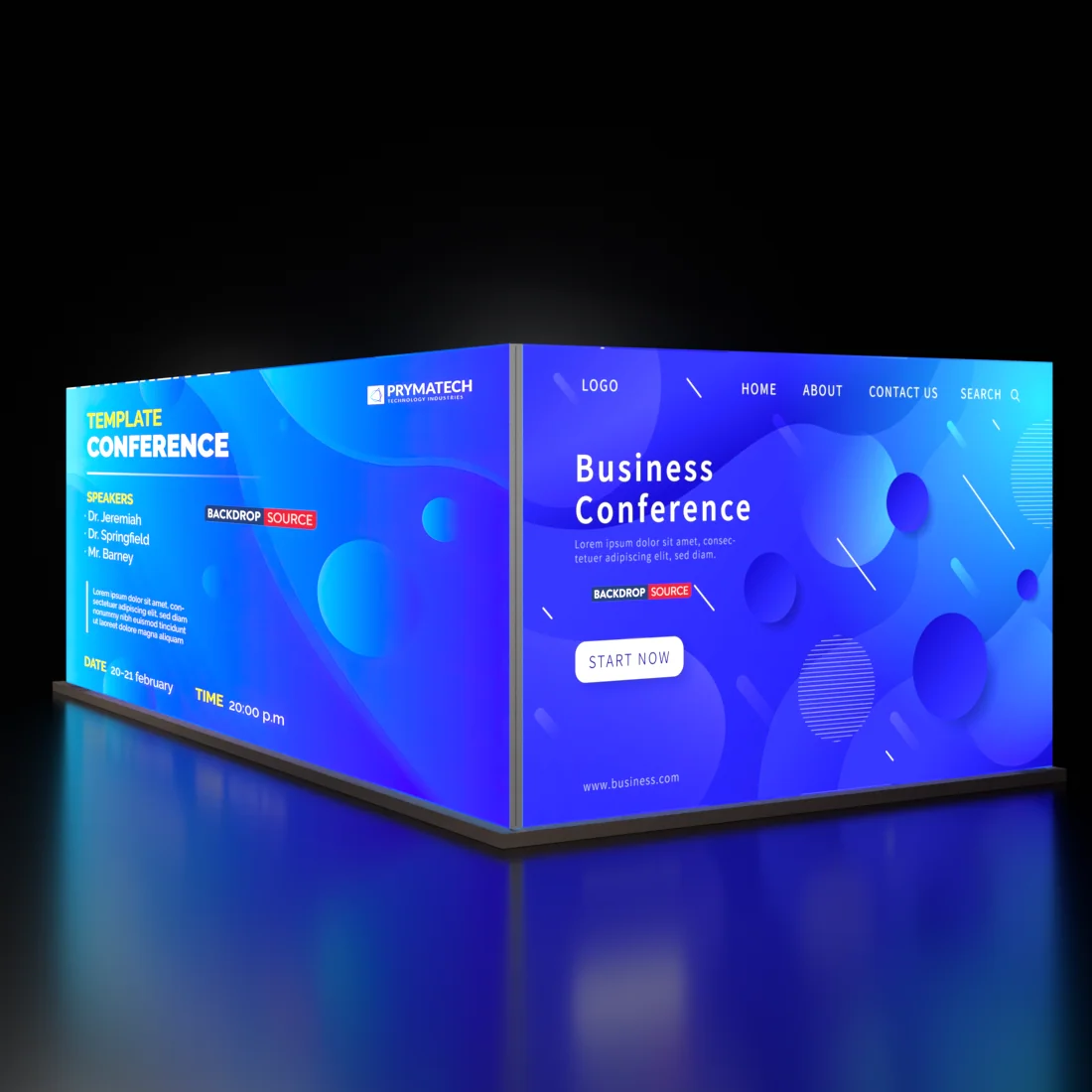 6m Backlit SEG U-Shape Booth Kit with Lightbox Counter