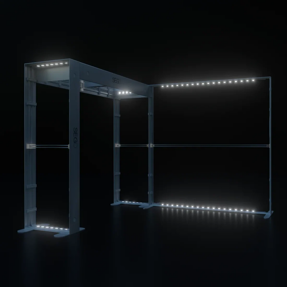 3x3m Backlit SEGO Booth Kit with Square Arch Backwall