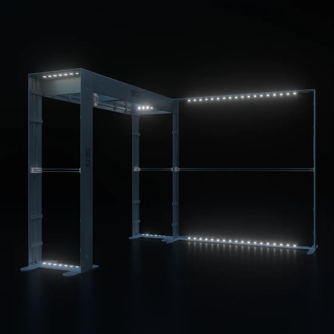 3x3m Backlit SEGO Booth Kit with Square Arch Backwall