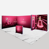 Backlit SEG Booth Kit with Divider Wall, Sidewall & Counter
