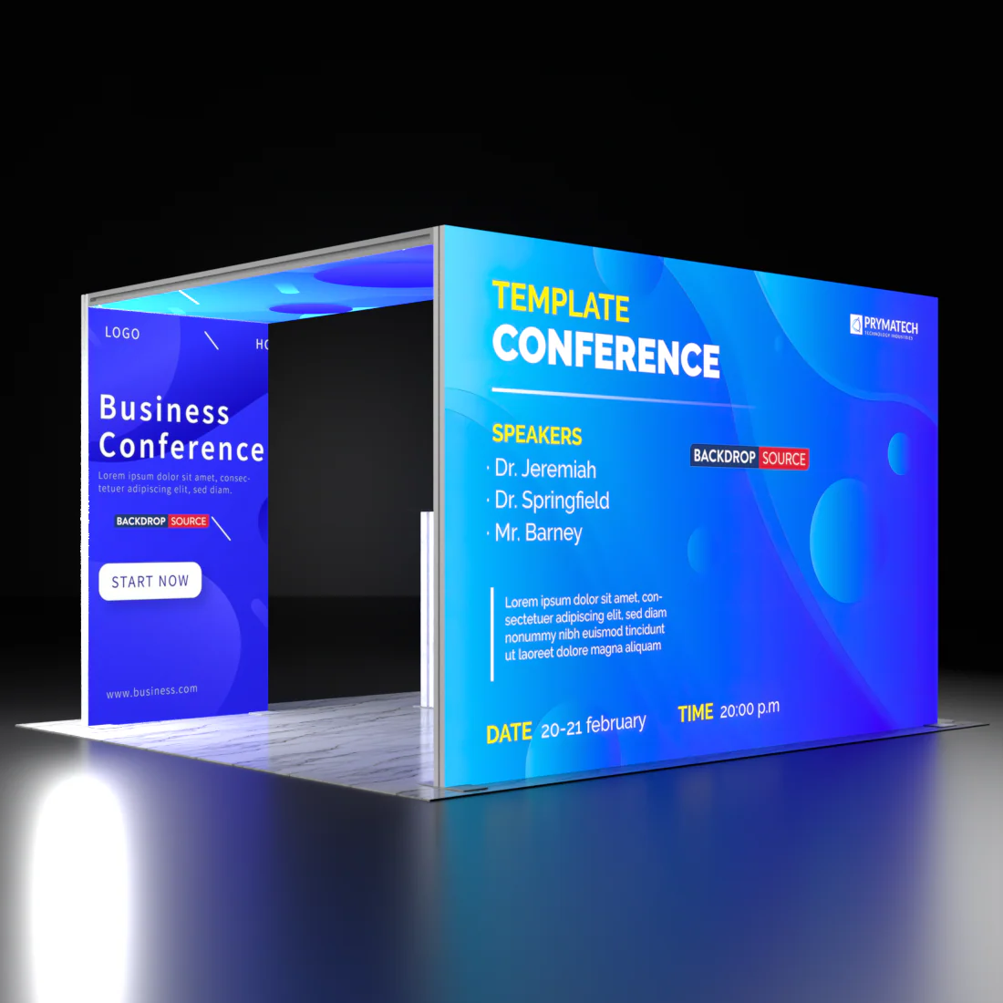 Backlit SEG Booth Kit with L-Arch Backwall & Lightbox Counter